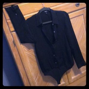 Silk button down top